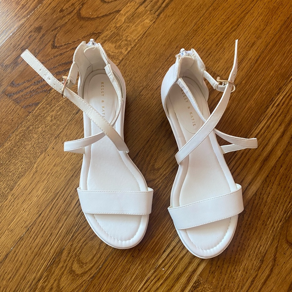 Kelly & Katie White Strappy Heels